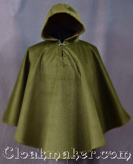 Cloak:3024, Cloak Style:Ruana Pullover Cloak, Cloak Color:Mossy Green, Fiber / Weave:100% Polyester<br>Suede outer finish, brushed inner surface, Cloak Clasp:Plain Rope<br>Hook & Eye, Hood Lining:Self-lined Brown, Back Length:31", Neck Length:19", Seasons:Winter, Southern Winter, Fall, Note:Soft and velvety outside and<br>ideal for a cold evenings.<br>This warm mossy green poncho<br>is self lined in brown fleece<br>with a keyhole neck<br>and silver tone plain rope<br>hook and eye clasp.<br>Machine washable.