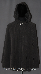 Cloak:3056, Cloak Style:Cape, Cloak Color:Grey, Fiber / Weave:100% Polyester brush twill, Cloak Clasp:Alpine Knot - Silvertone, Hood Lining:Unlined, Back Length:32", Neck Length:18.5", Seasons:Fall, Spring, Note:Made from a grey brush twill,<br>corduroy like, polyester that is<br>light weight and machine washable.<br>Youth sized perfect for<br>cool evenings in fall or spring.<br>Adorned with a simple<br>Alpine Knot hook and eye clasp..