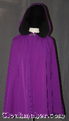 Cloak:3106, Cloak Style:Shaped Shoulder Rain Cloak, Cloak Color:Violet / purple, Fiber / Weave:Power Shield / Polyester, Cloak Clasp:Stina Pewter, Hood Lining:Interior fleece backing, Back Length:33", Neck Length:15", Seasons:Fall, Spring, Note:Water resistant heavy duty<br>Power shield cloak in violet purple.<br>Child sized for  outdoor activities.<br>With a soft matching fleece lining and<br>arm slits for ease of everyday use.<br>This cloak will keep you warm and<br>protected from most weather.<br>Machine washable tumble dry hang..