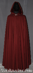 Cloak:3261, Cloak Style:Full Circle Cloak, Cloak Color:Maroon dark red, Fiber / Weave:100% Wool Twill, Cloak Clasp:Vale, Hood Lining:Maroon Rayon Velvet, Back Length:58", Neck Length:20", Seasons:Fall, Spring, Note:With a dramatic drape this maroon<br>full circle cloak is a great piece<br>of fall outerwear.<br>Made  with a durable wool twill suiting,<br>and maroon velvet lined hood.<br>This cloak makes a great accessory for<br>everyday wear, LARP or Renaissance Fair.<br>The cloak is spot or dryclean only..