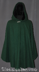 Cloak:3327, Cloak Style:Shaped Shoulder Ruana Cloak, Cloak Color:Hunter Green, Fiber / Weave:100% Wool Melton, Cloak Clasp:Vale, Hood Lining:Black Silk Velvet, Back Length:31.5" back<br>31" overarm, Neck Length:22", Seasons:Fall, Spring, Southern Winter, Winter, Note:A cross between a cape and a cloak,<br>a shape shoulder ruana is a great way <br>to keep warm while frequent,<br>unhindered use of your arms <br>is needed.<br>Made with a fitted shoulder<br>for less bulk and a black velvet<br>lined hood with vale clasp closure.<br>Ruanas make great driving cloaks!<br>Handwash cold.