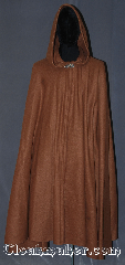 Cloak:3360, Cloak Style:Full Circle Cloak, Cloak Color:Caramel Brown, Fiber / Weave:Fleece, Cloak Clasp:Vale, Hood Lining:Unlined, Back Length:44", Neck Length:21", Seasons:Fall, Spring, Note:Lightweight economy fleece provides<br>a warmth with very little weight.<br>This caramel full circle cloak is suitable<br>for indoor wear late spring,<br>early fall, cool summer evenings<br>or just snuggling on the couch.<br>Easy care machine washable..