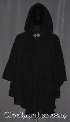 Cloak:3402, Cloak Style:Ruana, Cloak Color:Black, Fiber / Weave:Windblock Polar Fleece, Cloak Clasp:Triple Medallion, Hood Lining:Unlined, Back Length:34"/ 31" overarm, Neck Length:23", Seasons:Winter, Southern Winter, Fall, Spring, Note:Warm and cozy this lightweight<br> ruana<br>windpro fleece cloak is<br>perfect for cold evenings.<br>A cross between a cape and a cloak,<br>a ruana is a great way to keep warm<br>while frequent, unhindered use of<br>your arms is needed.<br>With an overarm of 31" this cloak<br>has less bulk than a<br>traditional Ruana and<br>makes a great driving cloak!<br>Machine washable..