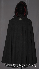 Cloak:3458, Cloak Style:Full Circle Cloak, Cloak Color:Heathered Grey, Fiber / Weave:Wool Blend, Cloak Clasp:Vale, Hood Lining:Maroon Velvet, Back Length:40.5", Neck Length:21", Seasons:Southern Winter, Winter, Fall, Spring, Note:A classic charcoal grey heathered<br>full circle cloak is the<br>versatile accessory for any occasion.<br>Accented with a maroon velvet<br>hood lining and triple medallion clasp.<br>Can be hemmed to height.<br>Dry clean only.