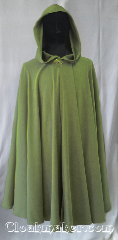 Cloak:3576, Cloak Style:Full Circle Cloak, Cloak Color:sage green herringbone, Fiber / Weave:Polyester Moleskin, Cloak Clasp:Vale, Hood Lining:Unlined, Back Length:42", Neck Length:22", Seasons:Spring, Fall, Summer, Note:This sage green full circle cloak has<br>a lightly heathered herringbone print.<br>Ask for a close-up photo of the print<br>and color for a better view.<br>It is lightweight in both flow and feel.<br>Perfect for cool evenings or<br>an accent to that outfit or costume.<br>Accented with a silvertone vale clasp.<br>Best of all machine washable..