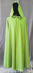 Cloak:3578, Cloak Style:Full Circle Cloak, Cloak Color:Spring Green, Fiber / Weave:Polyester Twill, Cloak Clasp:Vale, Hood Lining:Unlined, Back Length:54", Neck Length:22", Seasons:Spring, Fall, Summer, Note:A bright happy spring green cloak<br>that will keep the chill of<br>the spring night off.<br>Finished with a matching grosgrain<br>ribbon for a professional look<br>and a silvertone vale closure.<br>Best of all machine washable..
