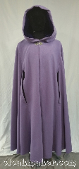 Cloak:3615, Cloak Style:Shape Shoulder Cloak, Cloak Color:Lavender, Fiber / Weave:80% wool,<br> 20% nylon, Cloak Clasp:Triple Medallion, Hood Lining:Purple Velvet, Back Length:52", Neck Length:22", Seasons:Winter, Southern Winter, Spring, Fall, Note:Luscious lovely lavendar compliments many<br>and the addition of a deep purple hood lining<br>makes this shaped-shoulder cloak<br>a stunning addition to your wardrobe.<br>AND it includes armholes.<br>An easy care wool blend, it must be<br>dry cleaned when dirty, but often<br>a good brushing will keep this<br>cloak beautiful for years..