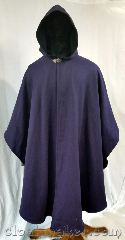 Cloak:3634, Cloak Style:Ruana, Cloak Color:Purple Striped with<br>Black Twill, Fiber / Weave:Wool Suiting, Cloak Clasp:Vale, Hood Lining:Black wool, Back Length:50", Neck Length:22", Seasons:Winter, Southern Winter, Fall, Spring, Note:This ruana style cloak is a purple<br>color striped with black twill.<br>Lined with a softer black wool.<br>Dry clean only..