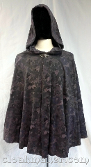 Cloak:3702, Cloak Style:Full Circle Cloak, Cloak Color:Camo in blends of grey, Fiber / Weave:50% cotton, 50% polyester, Cloak Clasp:Vale, Hood Lining:unlined, Back Length:29.5", Neck Length:22", Seasons:Summer, Spring, Fall, Note:A camo patterned full circle cloak<br>in a blend of grey tones<br>with a silvertone vale clasp.<br>Machine wash warm,<br>tumble dry on low, no bleach..