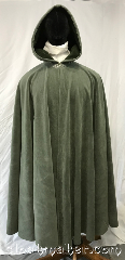 Cloak:3748, Cloak Style:Full Circle Cloak, Cloak Color:Sage Green, Fiber / Weave:WindBloc Fleece, Cloak Clasp:Triple Medallion, Hood Lining:Self lined wiith Pine Green, Back Length:48", Neck Length:22", Seasons:Winter, Southern Winter, Spring, Fall, Note:This sage green full circle cloak is<br>made from WindBloc fleece<br>and is self lined with<br>a pine green color.<br>Secured by a silvertone<br>triple medallion clasp..