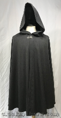 Cloak:3803, Cloak Style:Shaped Shoulder Cloak, Cloak Color:Charcoal Grey, Fiber / Weave:Rayon blend, Cloak Clasp:Vale, Hood Lining:unlined, Back Length:38", Neck Length:21", Seasons:Fall, Spring, Note:Easy to care for fabric in a charcoal grey<br>rayone blend is what makes this<br>shaped shoulder cloak so appealing.<br>Finished with a silvertone vale clasp<br>and is fully machine washable!.