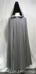 Cloak:3816, Cloak Style:Full Circle Cloak, Cloak Color:Dove Grey, Fiber / Weave:Rayon blend, Cloak Clasp:Vale, Hood Lining:unlined, Back Length:53", Neck Length:23", Seasons:Fall, Spring, Summer, Note:Summer doesn't need to keep you<br>from wearing a cloak with this<br>lightweight, breezy rayon blend<br>in a pleasant dove grey.<br>A silvertone vale clasp accompanies<br>this full circle cloak.<br>Machine washable!.