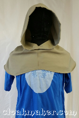 Cloak:H10, Cloak Style:Regular Hood, Cloak Color:Taupe, Fiber / Weave:Wool, Hood Lining:Unlined, Back Length:7", Neck Length:M - neck 25", Seasons:Spring, Fall, Note:This hood is a taupe color.<br>Wool blend, carefully hand wash<br>and drip dry.<br>25" neck hole.<br>Pictured on tunic J501,<br>tunic not included..