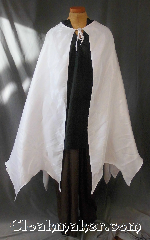 Cloak:W161, Cloak Style:Hero Cape, Cloak Color:White Shimmer, Fiber / Weave:Rayon Polyester, Cloak Clasp:Ties, Hood Lining:N/A, Back Length:53", Neck Length:26", Seasons:Summer, Note:Be your own super hero or<br>fantasy character with this fun<br>light weight white shimmer cape.<br>With an adjustable tie closure<br>and 10 pointed hem.<br>Double sided with a dramatic drape.<br>Perfect for costume events.<br>Machine wash line dry..