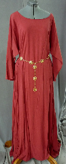 Gown ID:G661, Gown Color:Dark Rusty Red, Style:Versatile, Sleeve:Straight, Trim:None, Neckline Type:Scoop, Fabric:Tencel, Bust Size:50.5, Sleeve Length:31.5, Back Length:52".