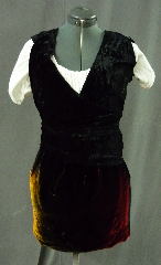 Skirt:K104, Skirt Color:Black with multicolor print, Skirt Style:Mini Skirt, Fiber:Silk Velvet, Length:16", Waist:up to 36".