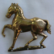 bronze prancing horse clasp