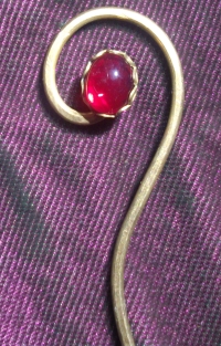 Spiral with stone hairstick