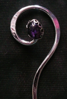 Spiral with stone hairstick