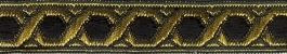hex chain trim black/gold
