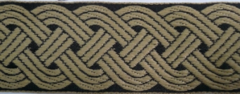 Trim: 12 Strand Celtic Braid, (Tan/Black)