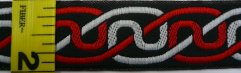 Trim: Simple Knotwork on Black (Red/Grey)