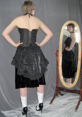 Black Floral Bustle K198