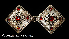 Filigree Diamond<br>w/5 Red glass