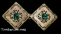 Filigree Diamond<br>w/Green glass