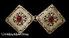 Filigree Diamond<br>w/Red glass