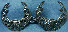 Filigree Crescent Upturned<br>Silvertone