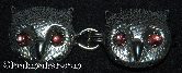 Owl Faces<br>w/Lt Purple Eyes Silvertone