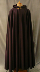 Cloak:1731, Cloak Style:Full Circle Cloak, Cloak Color:Dark Wine, Fiber / Weave:Plush Wool Coating, Cloak Clasp:Acanthus - Bronze, Hood Lining:Dark Red Cotton Velveteen, Back Length:58", Neck Length:22", Seasons:Winter, Fall, Spring.