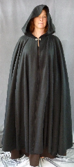 Cloak:1970, Cloak Style:Full Circle Cloak, Cloak Color:Black, Fiber / Weave:Polyester Fleece, Cloak Clasp:Dragon Knot, Hood Lining:Unlined, Back Length:54", Neck Length:22", Seasons:Fall, Spring.