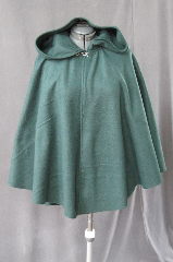 Cloak:2106, Cloak Style:Full Circle Short Cloak, Cloak Color:Green, Fiber / Weave:Fleece, Cloak Clasp:Plain Rope<br>Hook & Eye, Hood Lining:Self-lining, Back Length:31", Neck Length:17", Seasons:Fall, Spring.