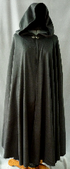 Cloak:2256, Cloak Style:Full Circle Cloak, Cloak Color:Black, Fiber / Weave:Fleece, Cloak Clasp:Antiquity, Hood Lining:Unlined, Back Length:50", Neck Length:24.5", Seasons:Spring, Fall, Summer.