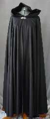 Cloak:2286, Cloak Style:Full Circle Cloak, Cloak Color:Black, Fiber / Weave:Wool / cashmere, Cloak Clasp:Vale, Hood Lining:Black Silk Velvet, Back Length:54.5", Neck Length:24", Seasons:Spring, Fall, Southern Winter.