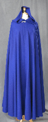 Cloak:2315, Cloak Style:Full Circle Cloak, Cloak Color:Cobalt Blue, Fiber / Weave:Wool Crepe, Cloak Clasp:Alpine Knot - Silvertone, Hood Lining:Unlined, Back Length:56.5", Neck Length:21.5", Seasons:Fall, Spring.