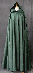 Cloak:2353, Cloak Style:Full Circle Cloak, Cloak Color:Seafoam Green, Fiber / Weave:Washed Cotton Twill, Cloak Clasp:Gothic Round, Hood Lining:Unlined, Back Length:50", Neck Length:24", Seasons:Summer, Spring, Fall.