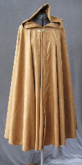 Cloak:2350, Cloak Style:Full Circle Cloak, Cloak Color:Deerskin Tan, Fiber / Weave:Micro Suede, Cloak Clasp:Scallop, Hood Lining:Unlined, Back Length:41", Neck Length:21", Seasons:Fall, Spring.