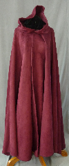 Cloak:2447, Cloak Style:Full Circle Cloak, Cloak Color:Burgundy, Fiber / Weave:Faux Suede, Cloak Clasp:Vale, Hood Lining:Unlined, Back Length:53", Neck Length:21", Seasons:Fall, Spring.