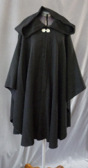 Cloak:2459, Cloak Style:Cape / Ruana, Cloak Color:Black, Fiber / Weave:100% Wool Twill, Cloak Clasp:Pineapple, Hood Lining:Unlined, Back Length:39", Neck Length:25", Seasons:Spring, Fall, Summer.