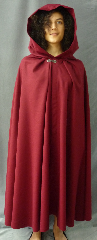 Cloak:2480, Cloak Style:Fuller Half circle, Cloak Color:Burgundy, Fiber / Weave:Wool Gabardine, Cloak Clasp:Antiquity, Hood Lining:Unlined, Back Length:50", Neck Length:21.5", Seasons:Spring, Fall.