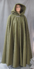 Cloak:2589, Cloak Style:Full Circle Cloak, Cloak Color:Olive Green, Fiber / Weave:Wind-Blocking Fleece, Cloak Clasp:Gothic Heart, Hood Lining:Unlined, Back Length:54", Neck Length:26", Seasons:Fall, Winter, Spring.