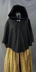 Cloak:2630, Cloak Style:Cape / Ruana / Shaped Shoulder, Cloak Color:Black, Fiber / Weave:100% Cashmere, Cloak Clasp:Alpine Knot - Silvertone, Hood Lining:Black Silk Velvet, Back Length:25", Neck Length:21", Seasons:Southern Winter, Fall, Spring, Note:Dry Clean only.