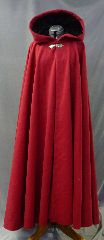 Cloak:2637, Cloak Style:Full Circle Cloak, Cloak Color:Blood Red, Fiber / Weave:100% Wool, Cloak Clasp:Gothic Heart, Hood Lining:Black Silk Velvet, Back Length:52", Neck Length:21", Seasons:Winter, Fall, Spring, Note:Dry Clean only.