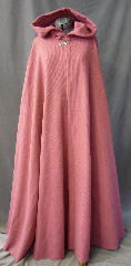 Cloak:2654, Cloak Style:Full Circle Cloak, Cloak Color:Softy Dusty Rose, Fiber / Weave:Wool Blend Coating Ribbed, Cloak Clasp:Vale, Hood Lining:Unlined, Back Length:54", Neck Length:21.5", Seasons:Summer, Spring, Fall.