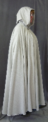 Cloak:2679, Cloak Style:Full Circle Cloak, Cloak Color:White Grey, Fiber / Weave:Broken Twill Weave Wool Blend, Cloak Clasp:Vale, Hood Lining:Unlined, Back Length:55", Neck Length:22", Seasons:Spring, Fall, Summer.