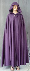 Cloak:2709, Cloak Style:Full Circle Cloak, Cloak Color:Grape, Fiber / Weave:Corded Wool 50%, Cloak Clasp:Vale, Hood Lining:Unlined, Back Length:56", Neck Length:20", Seasons:Spring, Fall, Southern Winter.