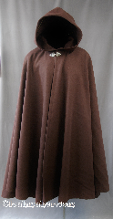 Cloak:2783, Cloak Style:Full Circle Cloak, Cloak Color:Mahogany Brown, Fiber / Weave:Wool Melton, Cloak Clasp:Triple Medallion, Hood Lining:Unlined, Back Length:48", Neck Length:24", Seasons:Winter, Fall, Spring.